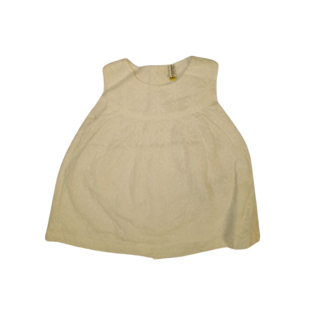 White Dress with Flowers embroidery