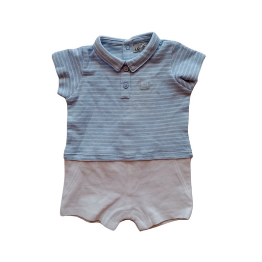Blue and White Body suit
