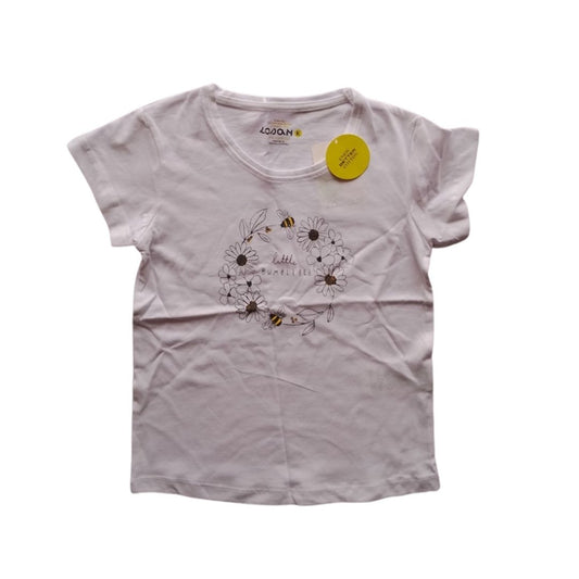 White cotton Tshirt: Little Bumblebee