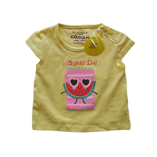 Lime Green Tshirt with Pink Watermelon
