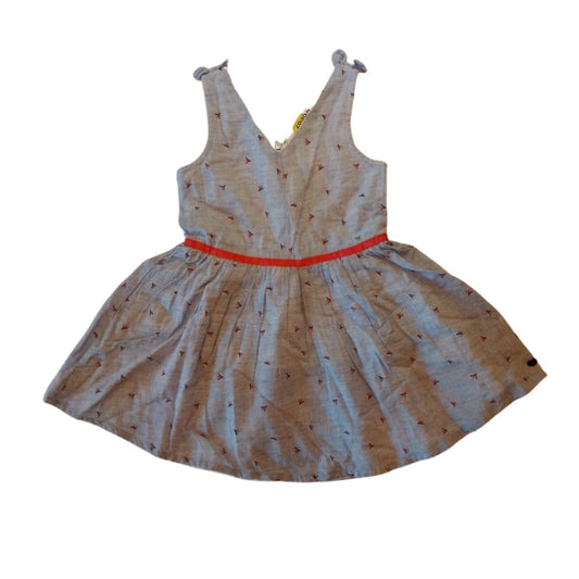 Blue Dress with Red Belt